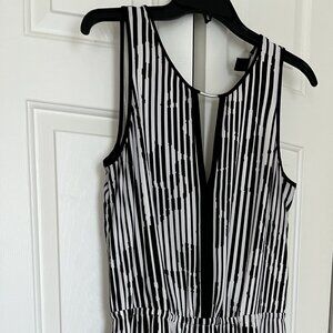 White House Black Market black and white Maxi Dress, Size 12